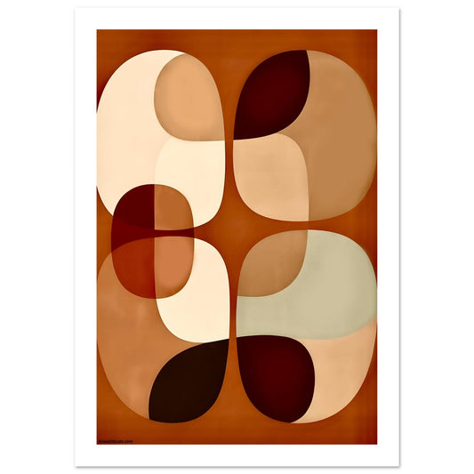 Terracotta and ochre boho geometric poster in modern minimalist interior - premium FSC-certified matte finish print