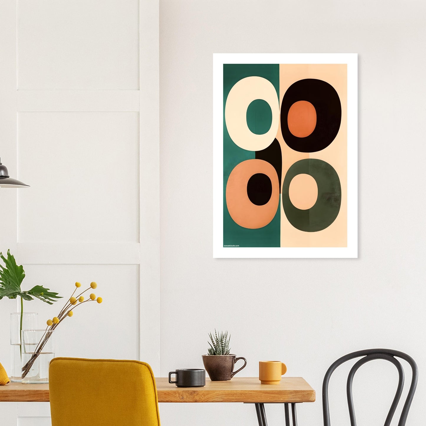 Premium matte geometric poster on sustainable FSC-certified paper - eco-friendly minimalist wall art