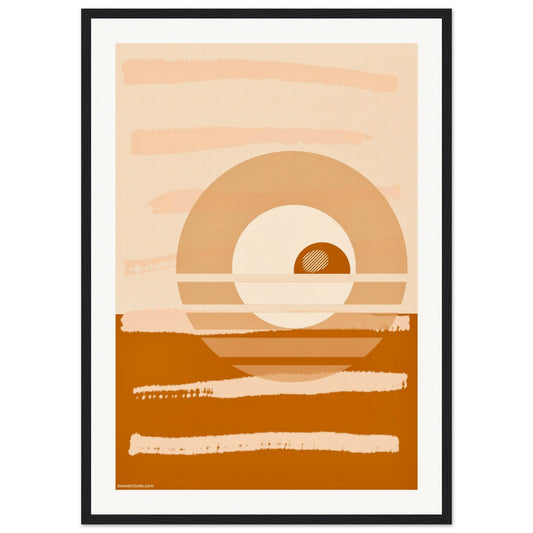 View of framed abstract art with shatterproof plexiglass protection