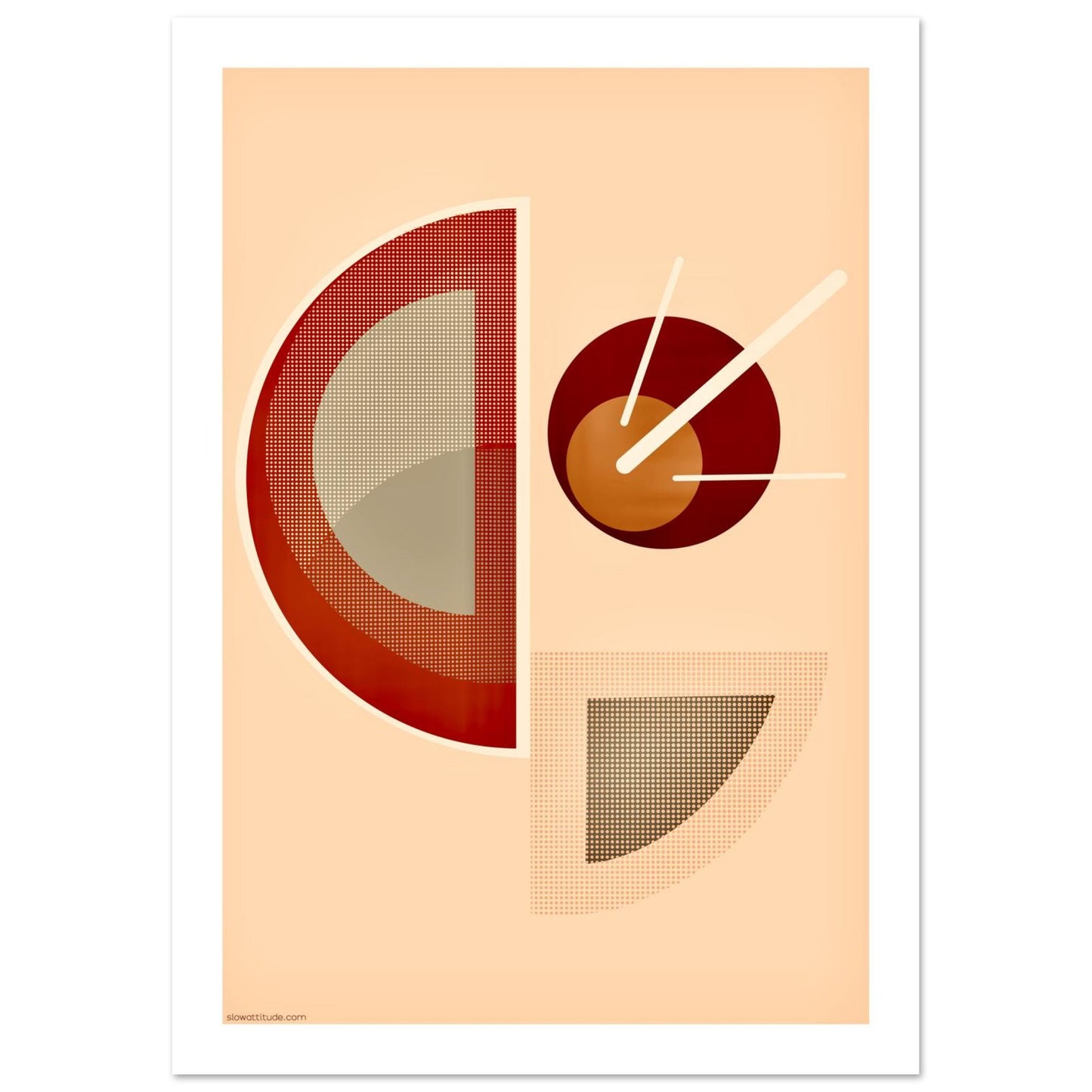 Terracotta and ochre boho geometric poster in serene modern interior - premium FSC-certified matte finish print