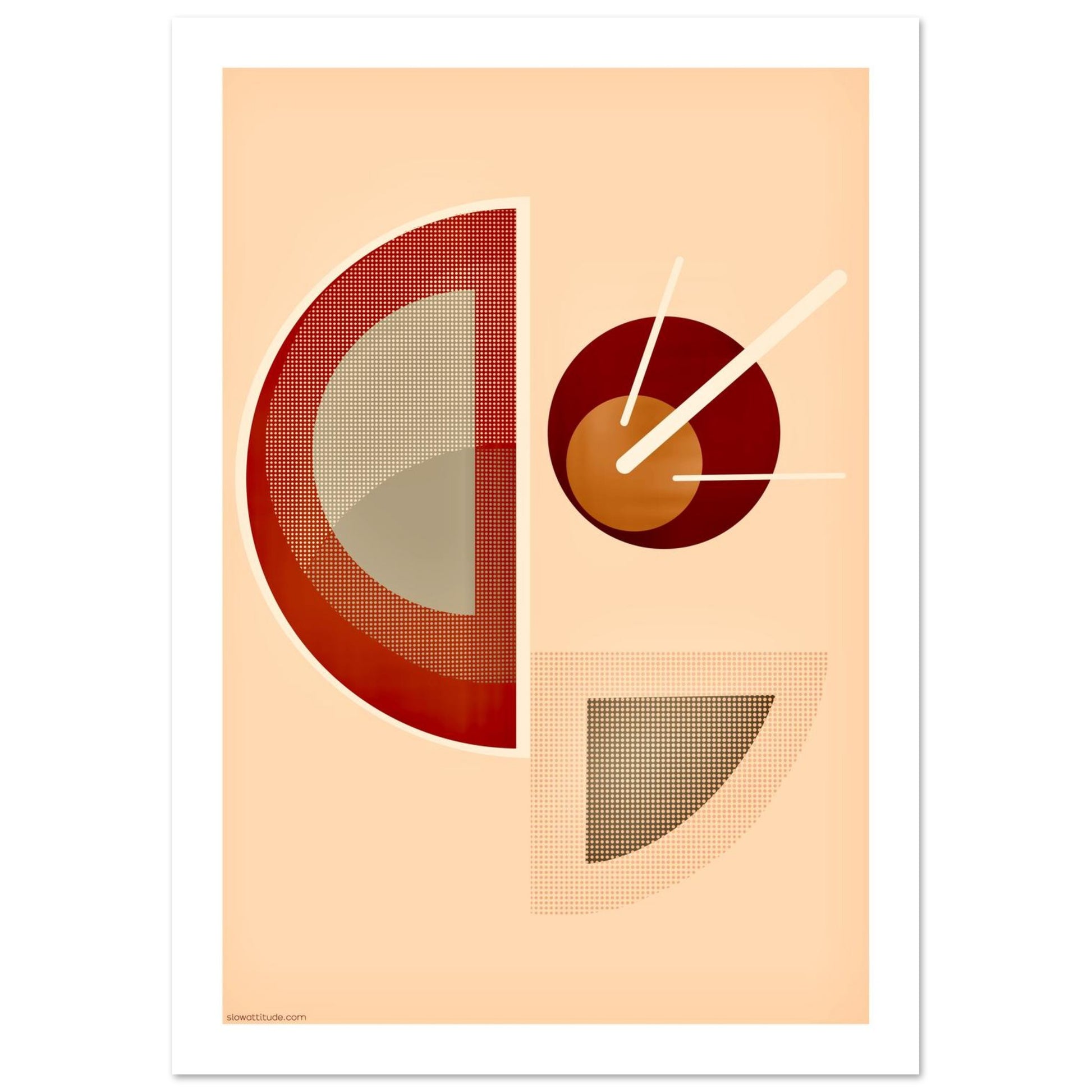 Terracotta and ochre boho geometric poster in serene modern interior - premium FSC-certified matte finish print