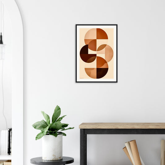 Abstract earth tones framed art in modern home printed on high quality museum paper with matte finish 