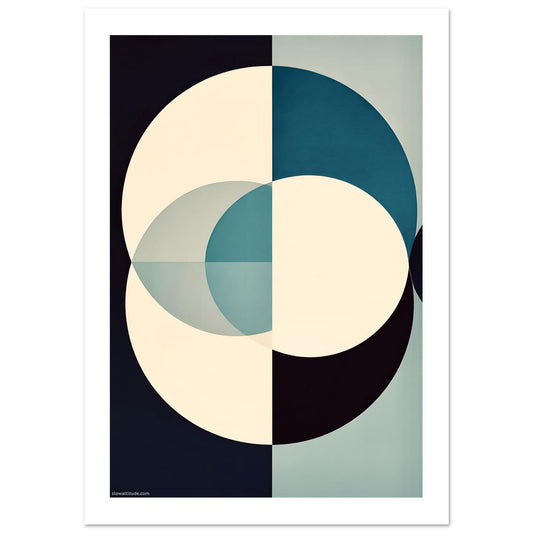 Minimalist wall art, abstract round shapes, slow living wall art