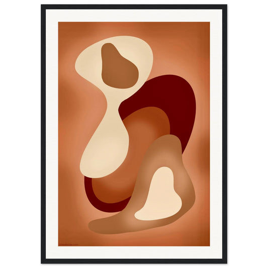Rich terracotta abstract art in dark wooden frame - A1 size"
Black Frame