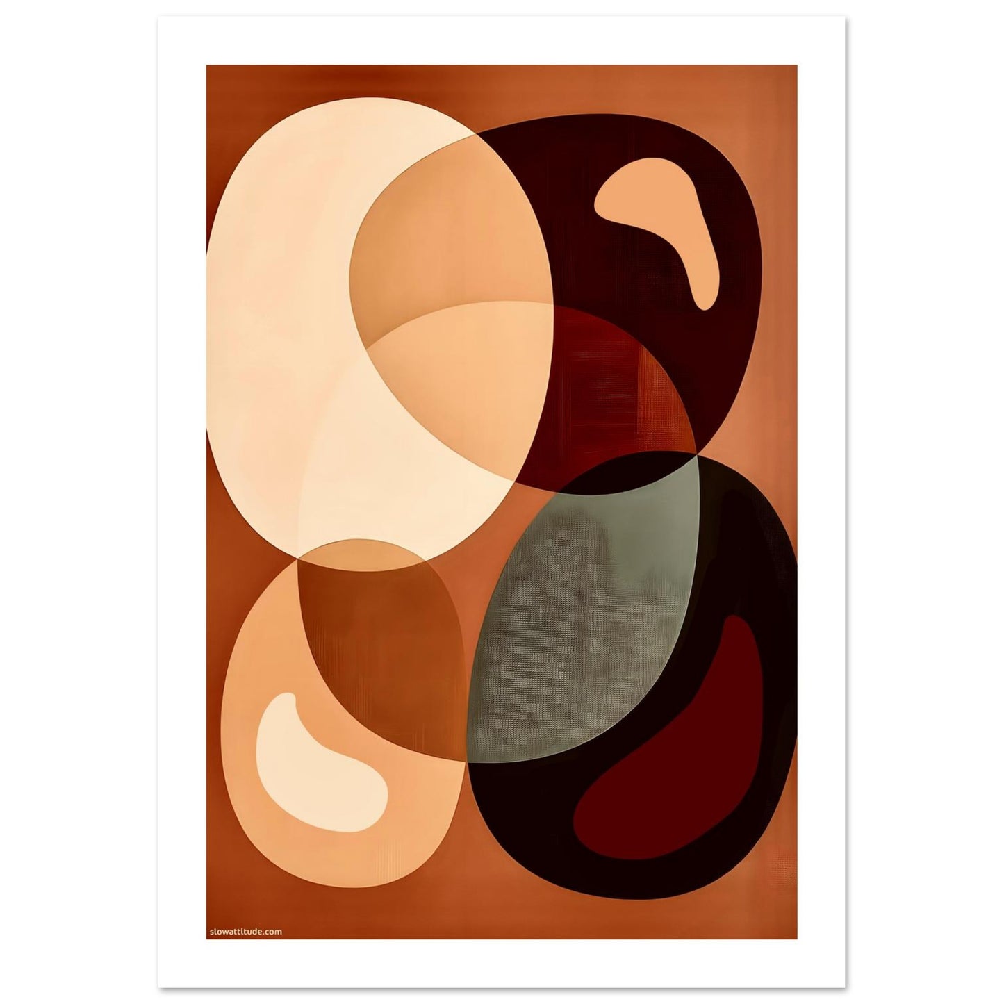 Close-up of boho geometric semicircle wall art showing premium 200 gsm matte paper texture and vibrant earthy tones