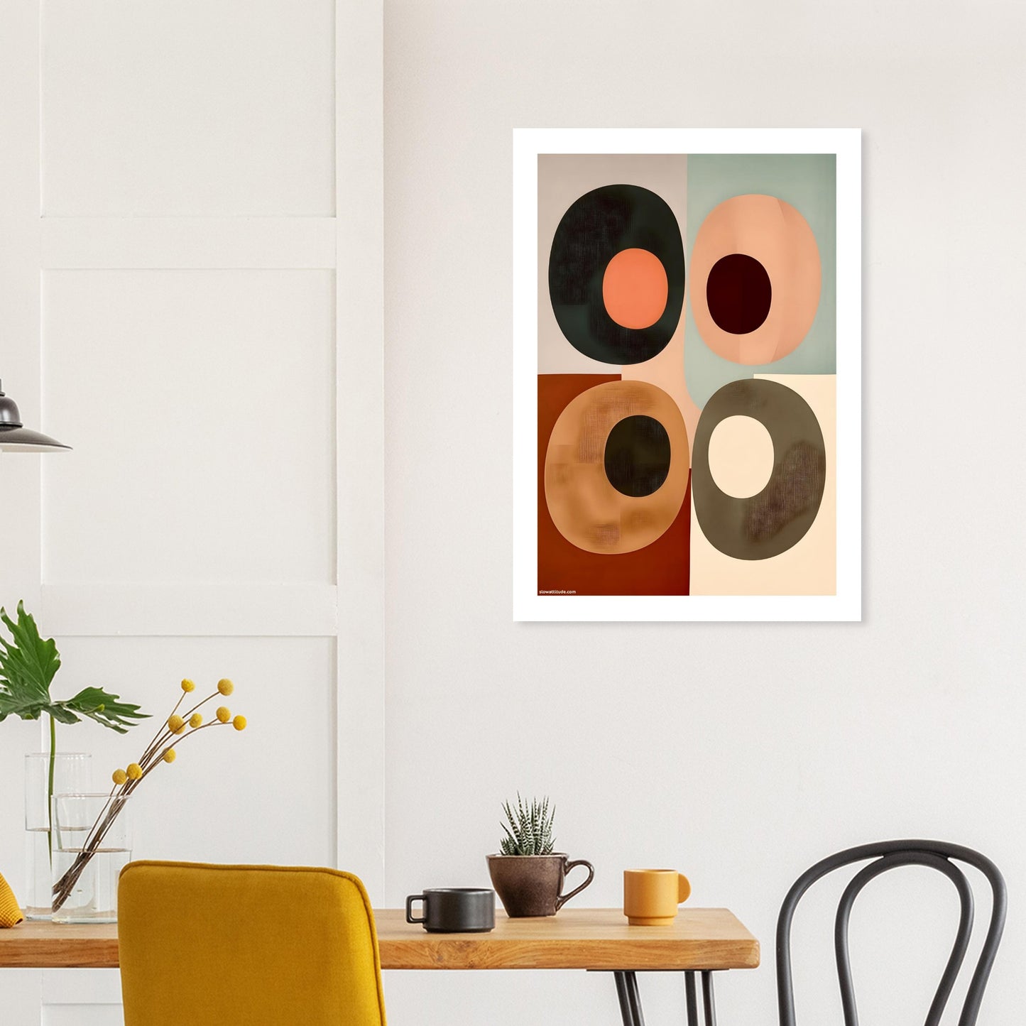 Premium matte geometric semicircle poster on sustainable FSC-certified paper - eco-friendly slow living wall art